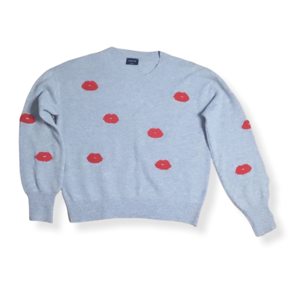 Blank Paige Smooch Kiss Lips Sweater 